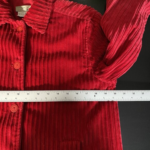 VTG Territory Ahead Red Wide Wale Corduroy Chore Coat Barn Ranch Jacket Pockets - Picture 11 of 13